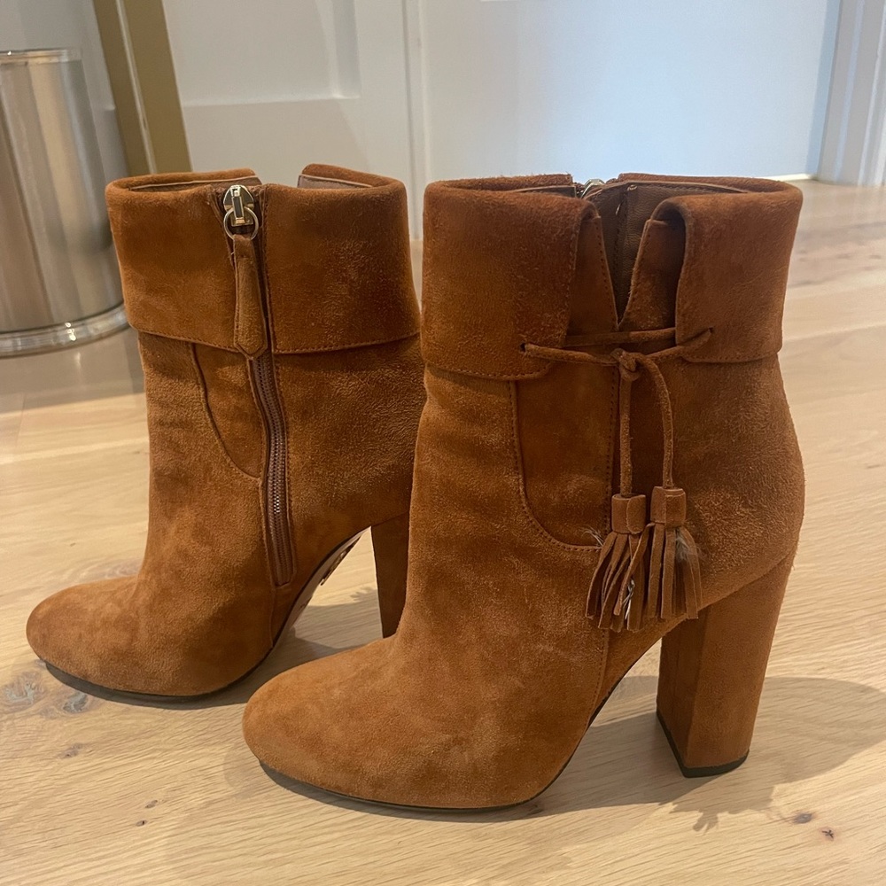 Aquazzura Suede Tassel accents boots